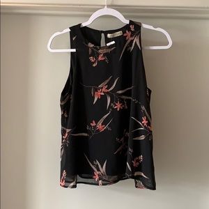 NWT Final Touch sheer black floral top with slip S